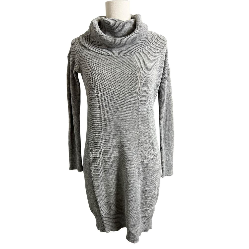 Lulus Sweater Dress Womens Small Gray Cowl Neck Long Sleeve Knit Fall Winter